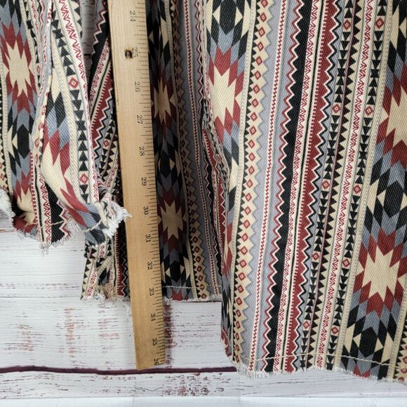 Rock & Roll Bargain Button Bell Bottom Jeans Womens 28 x 34 Cowgirl Aztec Flare - Picture 5 of 11